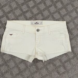 Hollister White Jean Low Rise Shorts Summer Essential